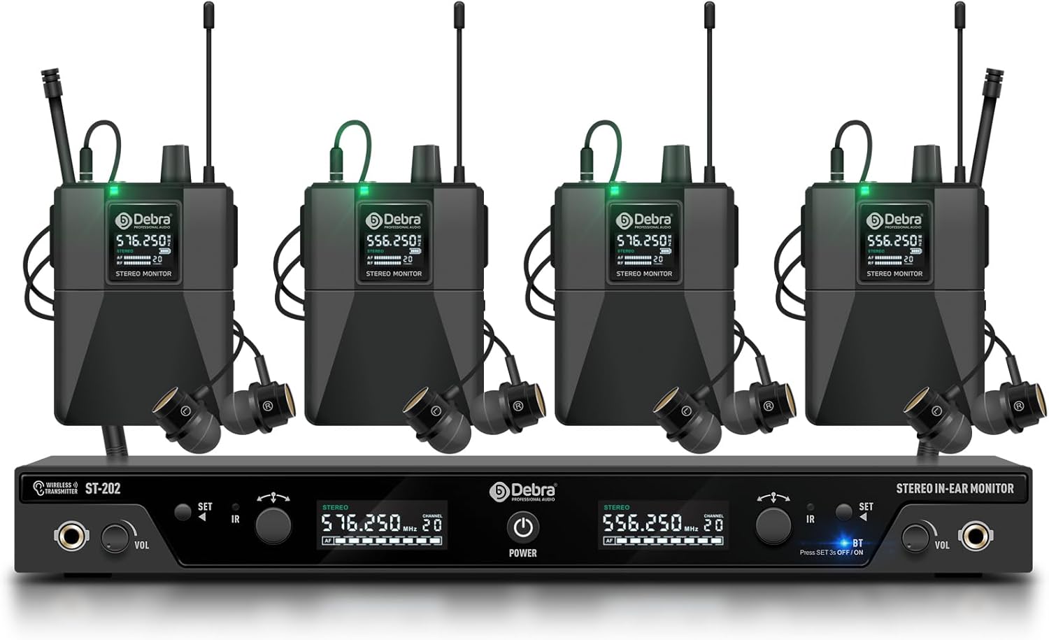 D Debra Audio PRO ST-202 UHF Stereo Wireless Monitor System