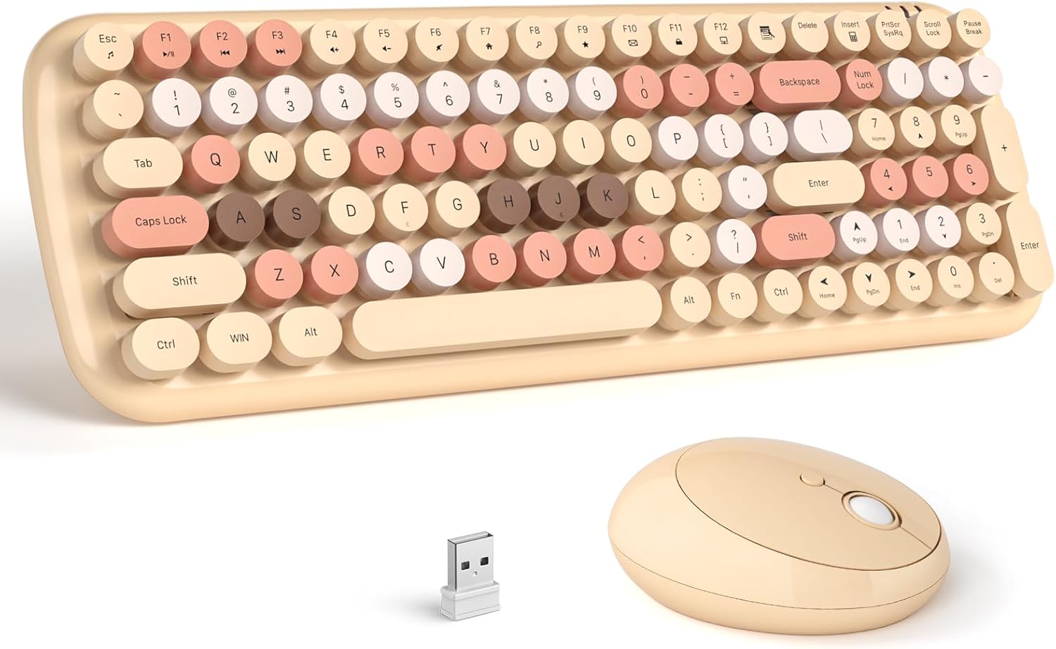 Wireless Keyboard and Mouse Combo for Colorful Typing Experience