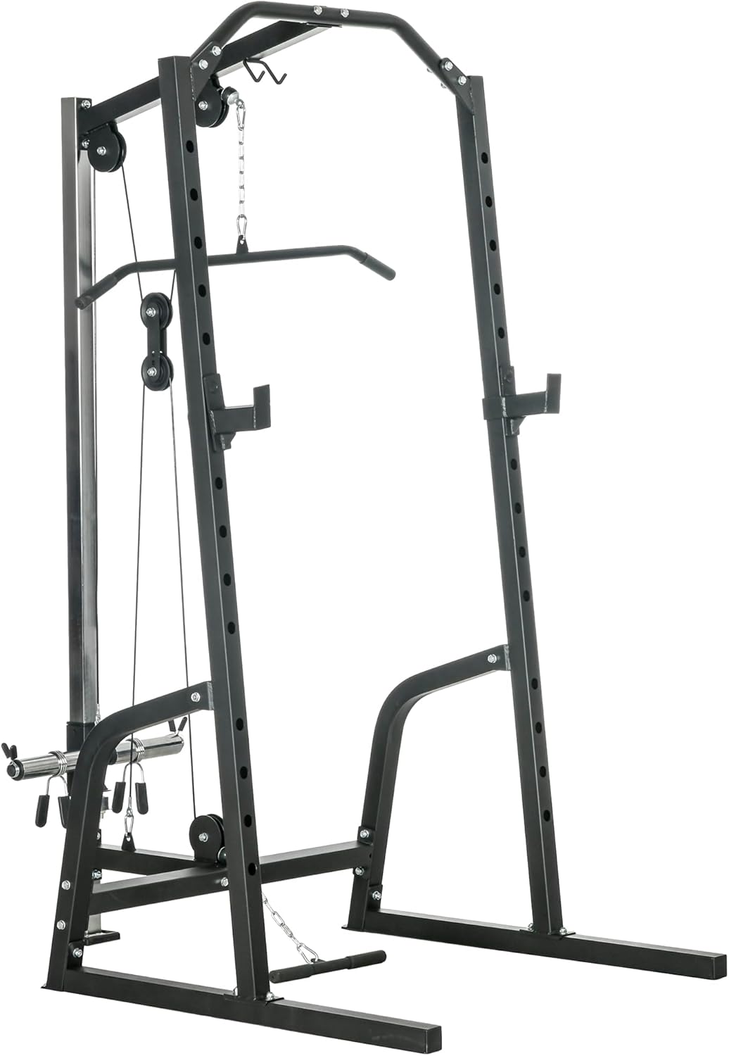 Soozier Power Rack with Cable Pulley System - Ultimate Home Gym Solution