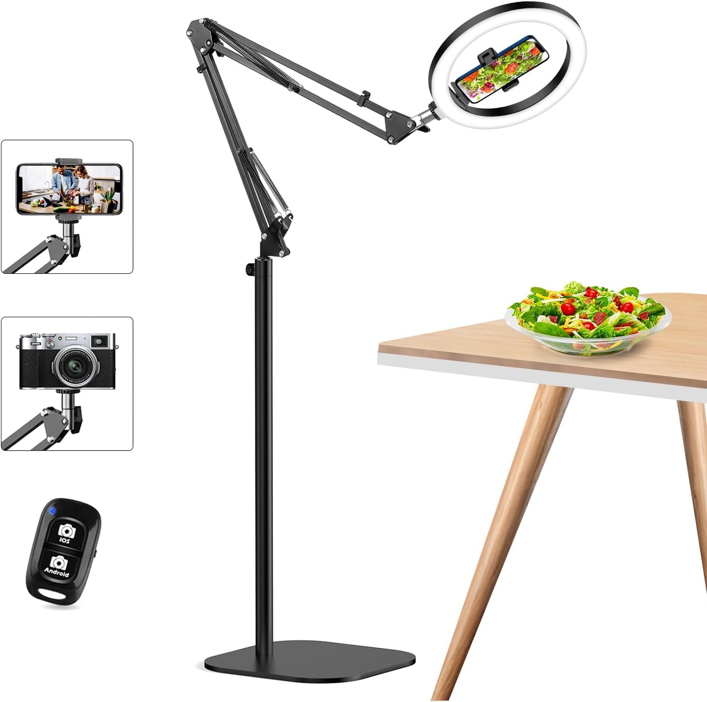 10 Ring Light Tripod for iPhone with Adjustable Height and Flexibility