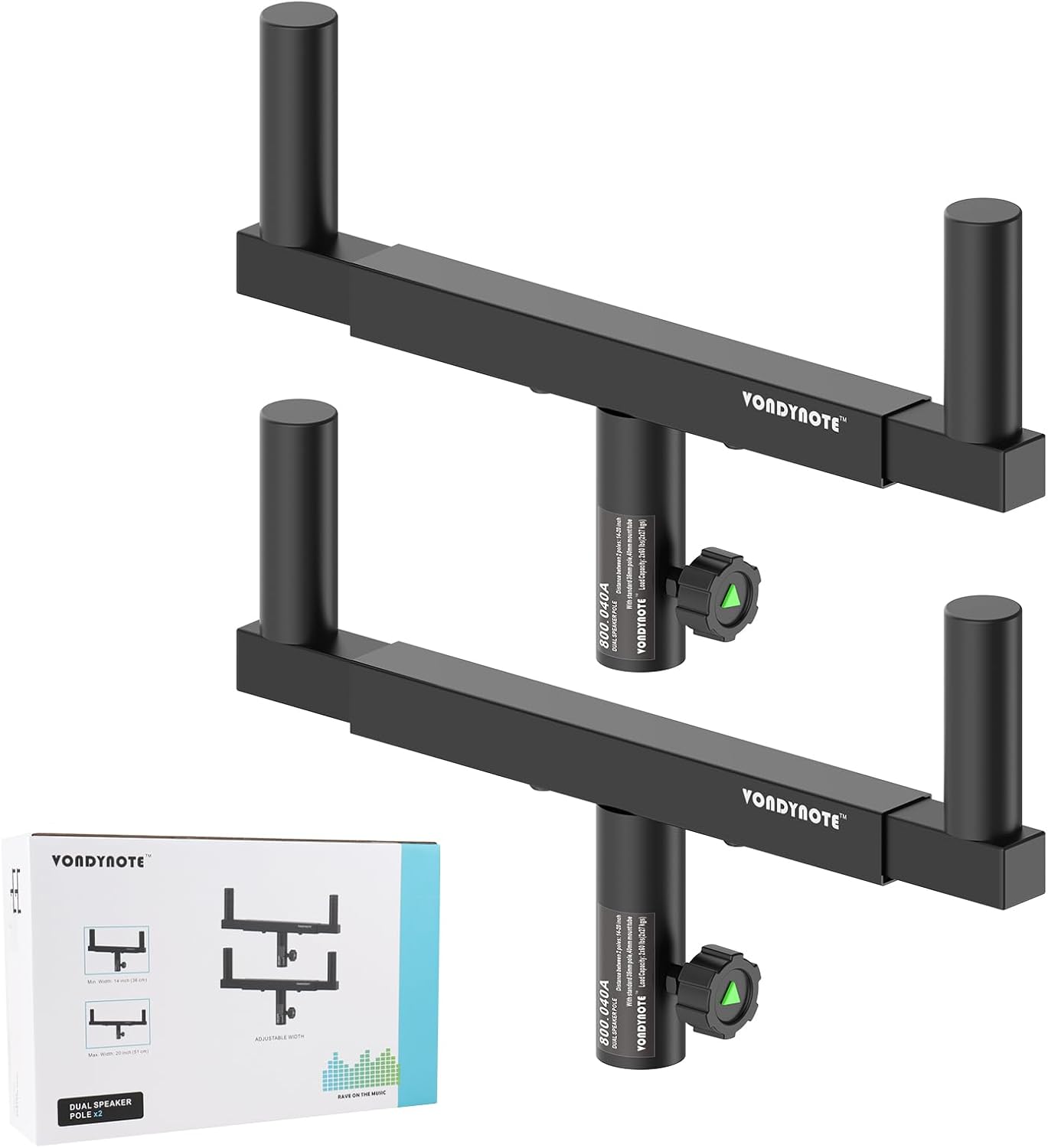 Set of 2 Adjustable Dual Speaker Mount Bracket for Loudspeakers