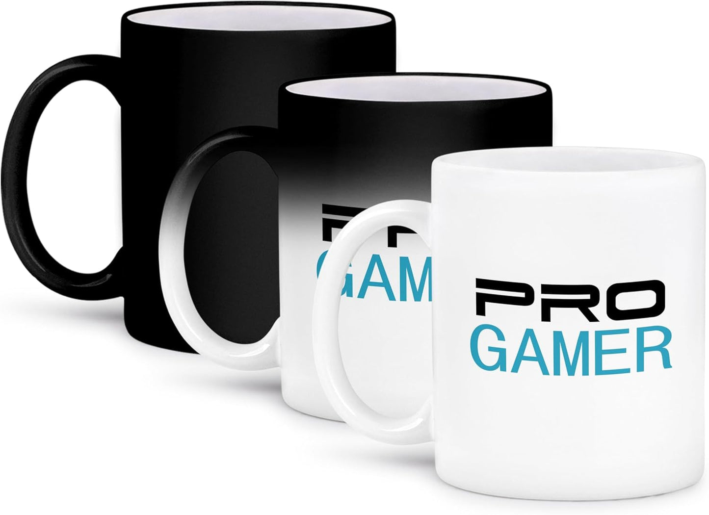 Pro Gamer Magic Mug 11oz, Black/Blue Stylish Text