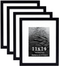 eletecpro 11x14 Picture Frame 4 Pack - Solid Wood Gallery Set