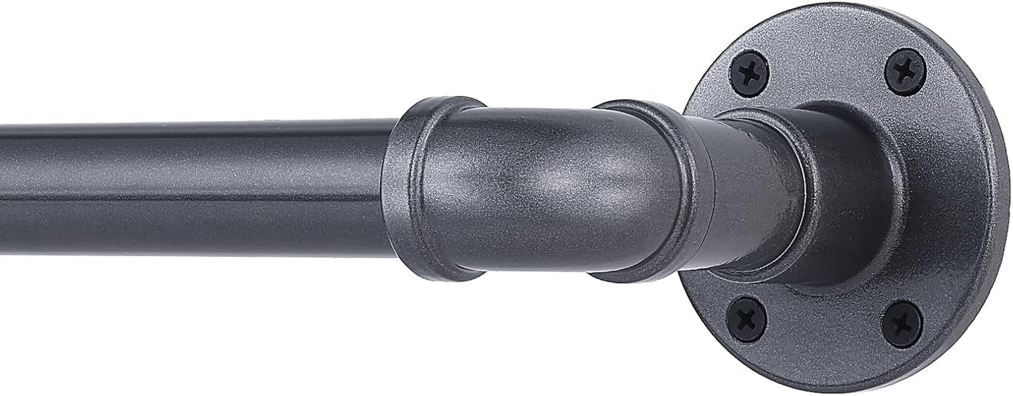 1 Outdoor Curtain Rod Set, Adjustable 66-120, Industrial Grey Rod