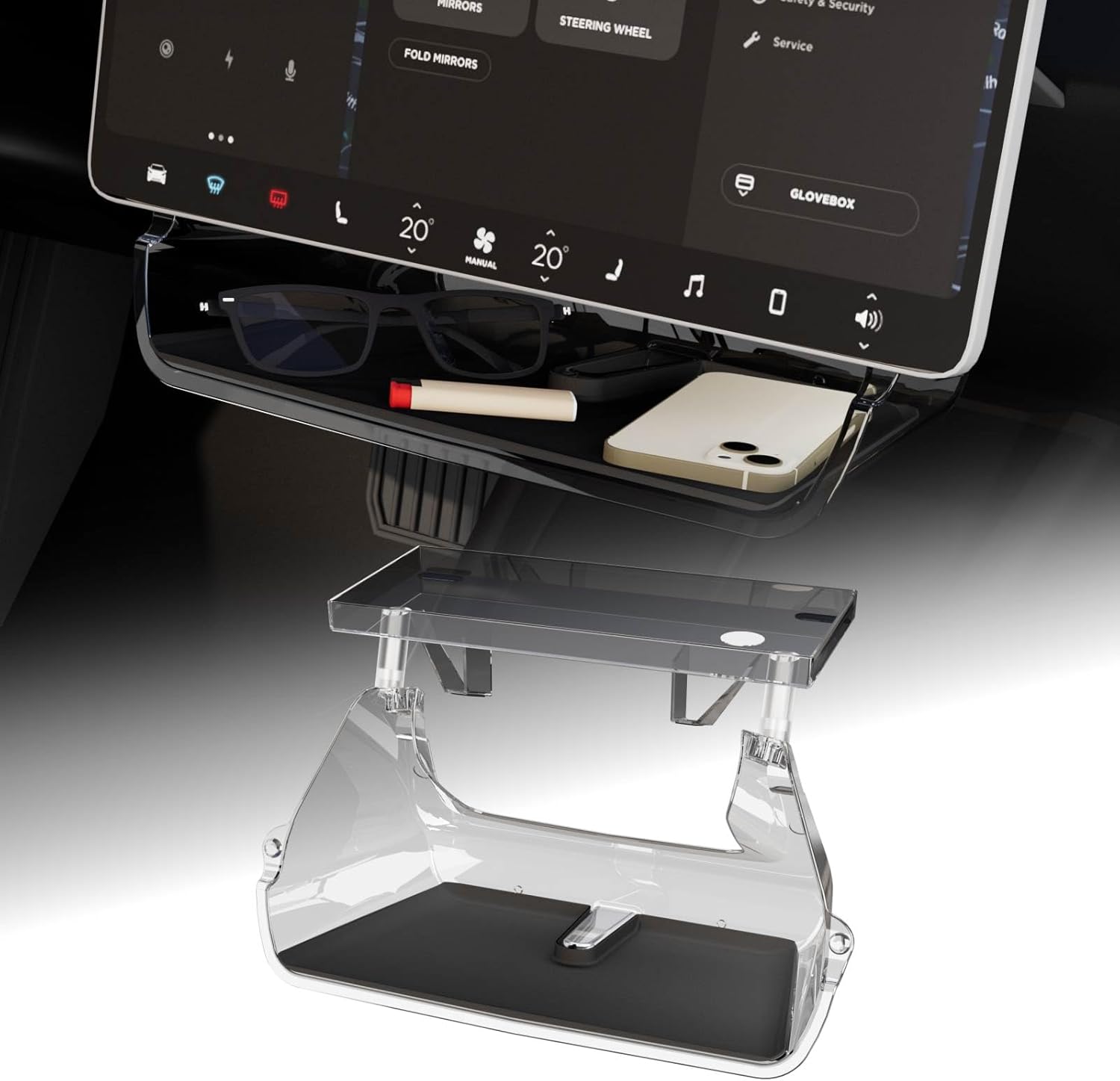 Under Screen Storage Organizer for Tesla Model Y Juniper 2026-2025