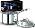 3 Qt Saucepan with Lid - Seamless Pouring, Even Heat