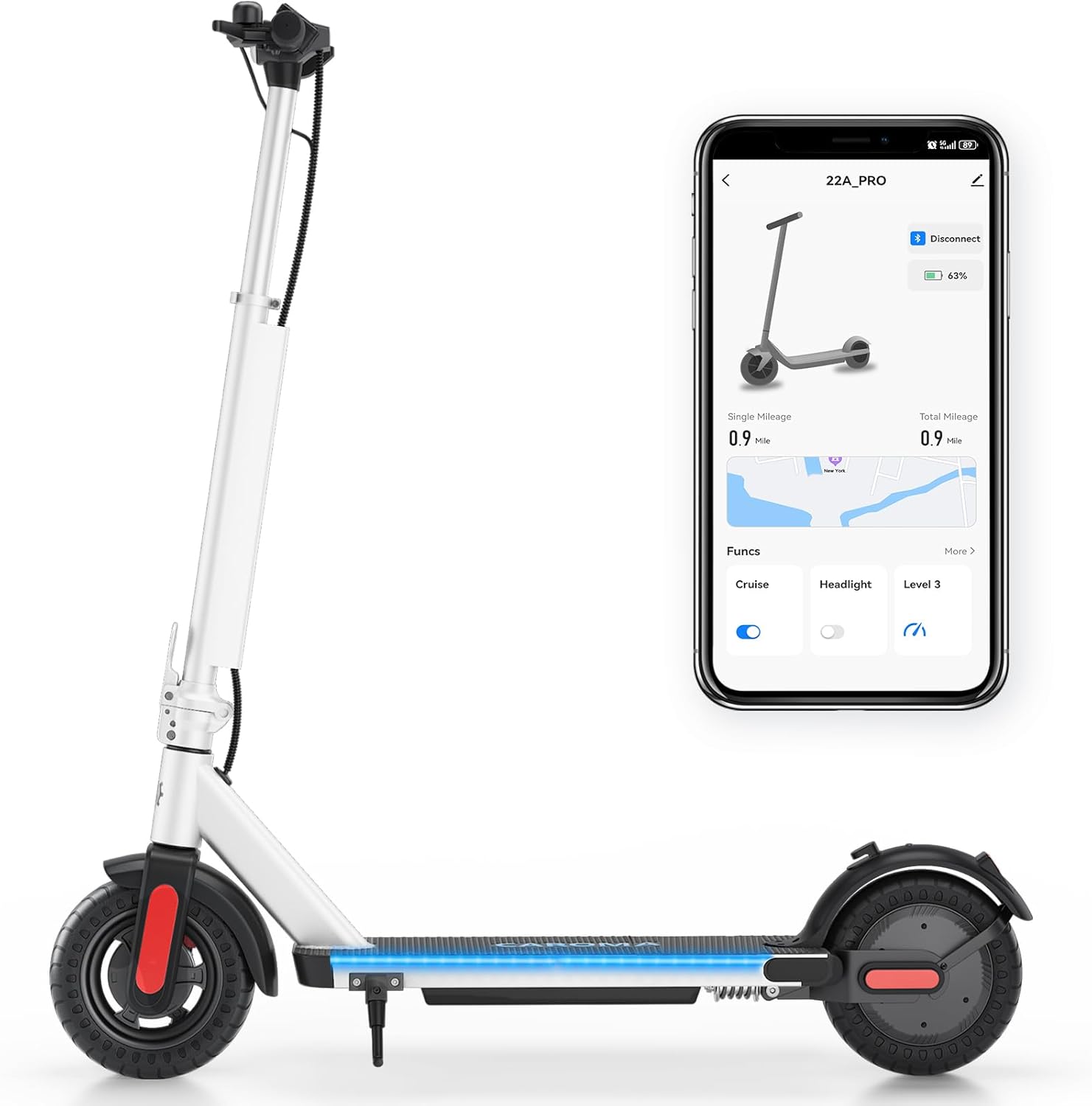 Caroma Electric Scooter with 20 MPH Speed and 20 Miles Range