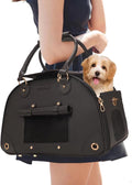 Dog Carrier Cat Carrier Foldable PU Leather Pet Purse - Portable Tote