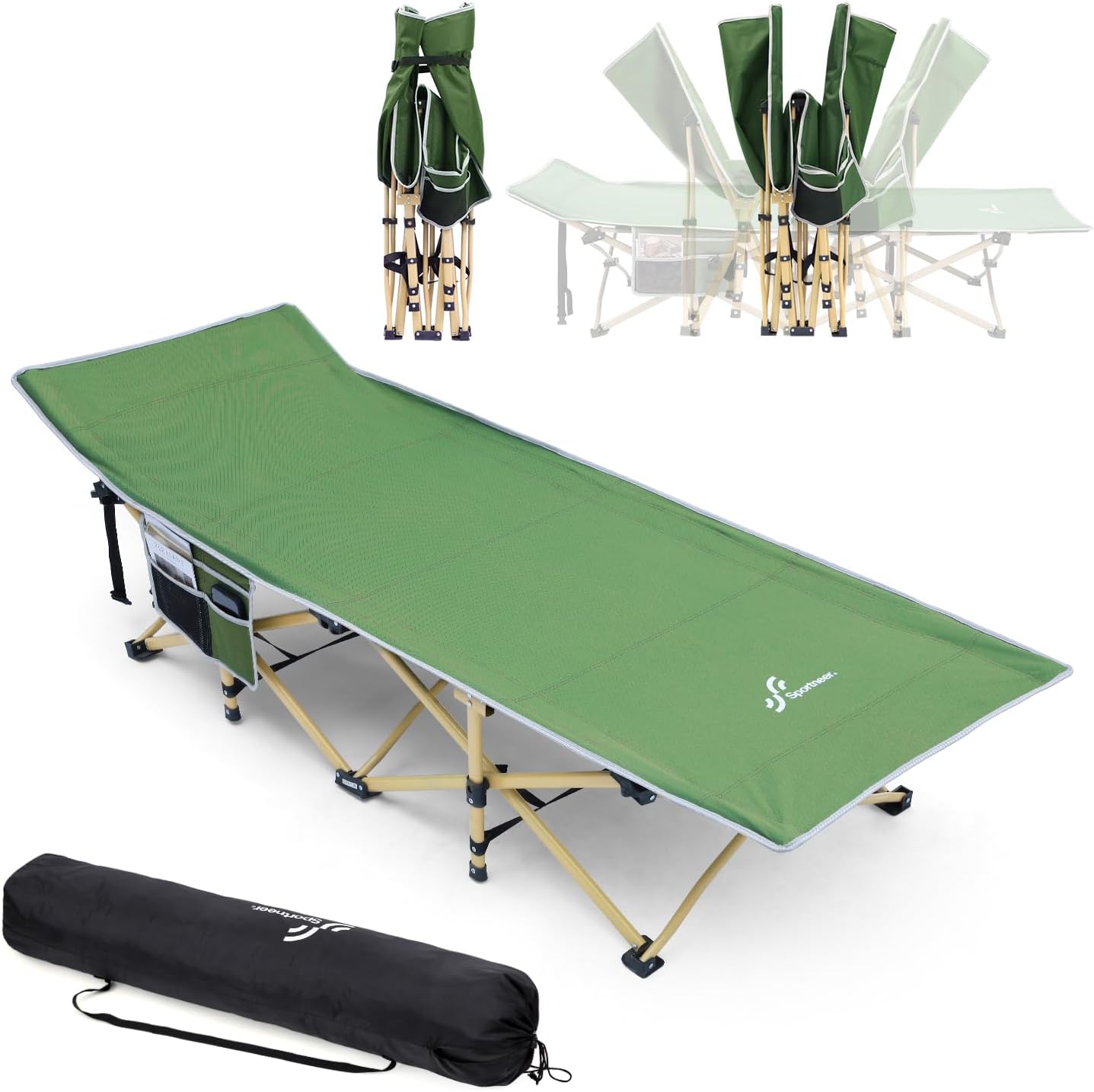Sportneer Heavy Duty Camping Cot: Foldable & Durable for Ultimate Comfort