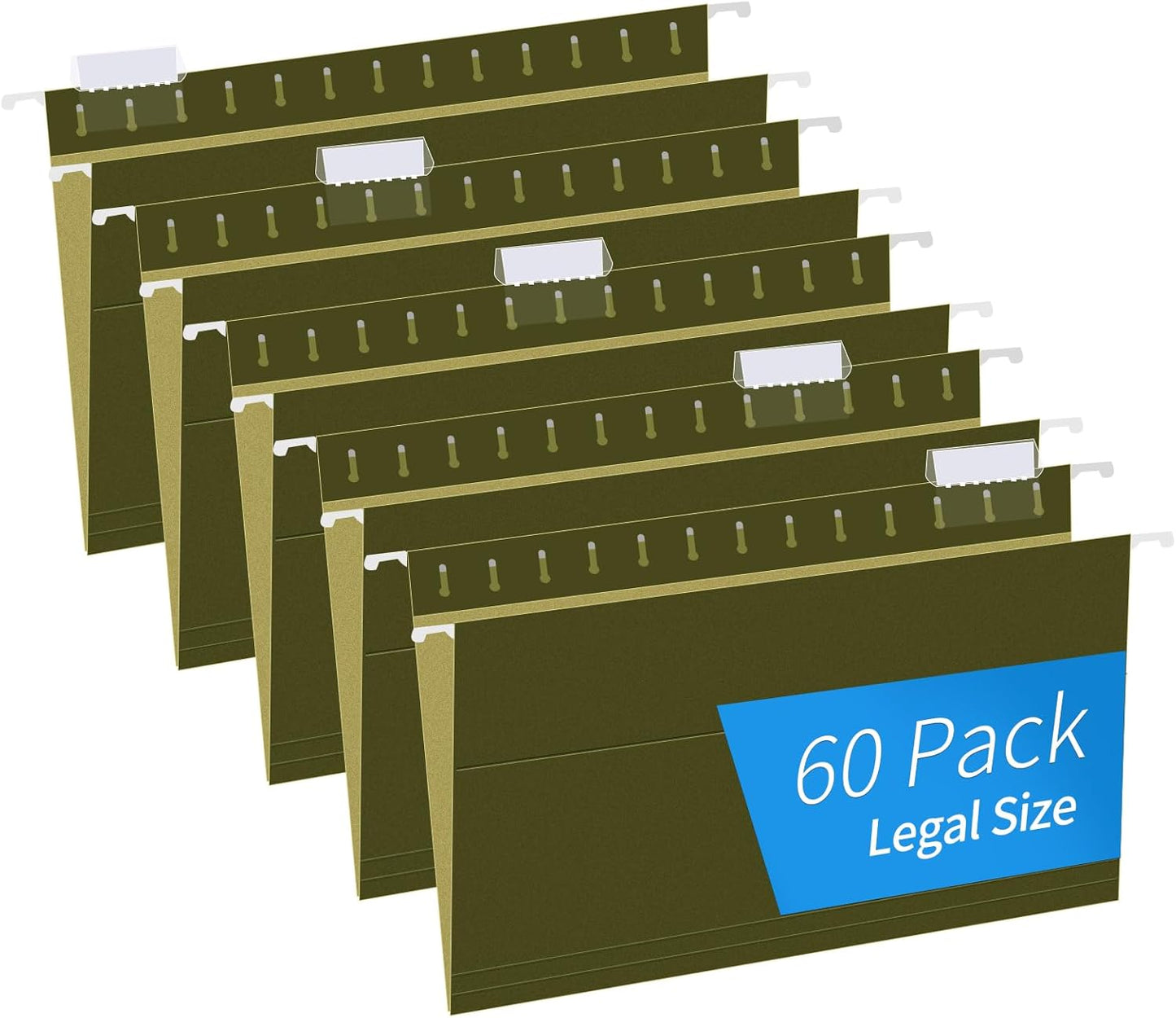 Hanging File Folders for Legal Size Documents - 60 Pack Set