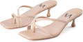 MIRAAZZURRA Kitten Heels Flip Flop Thong Heels - Nude Low Heel