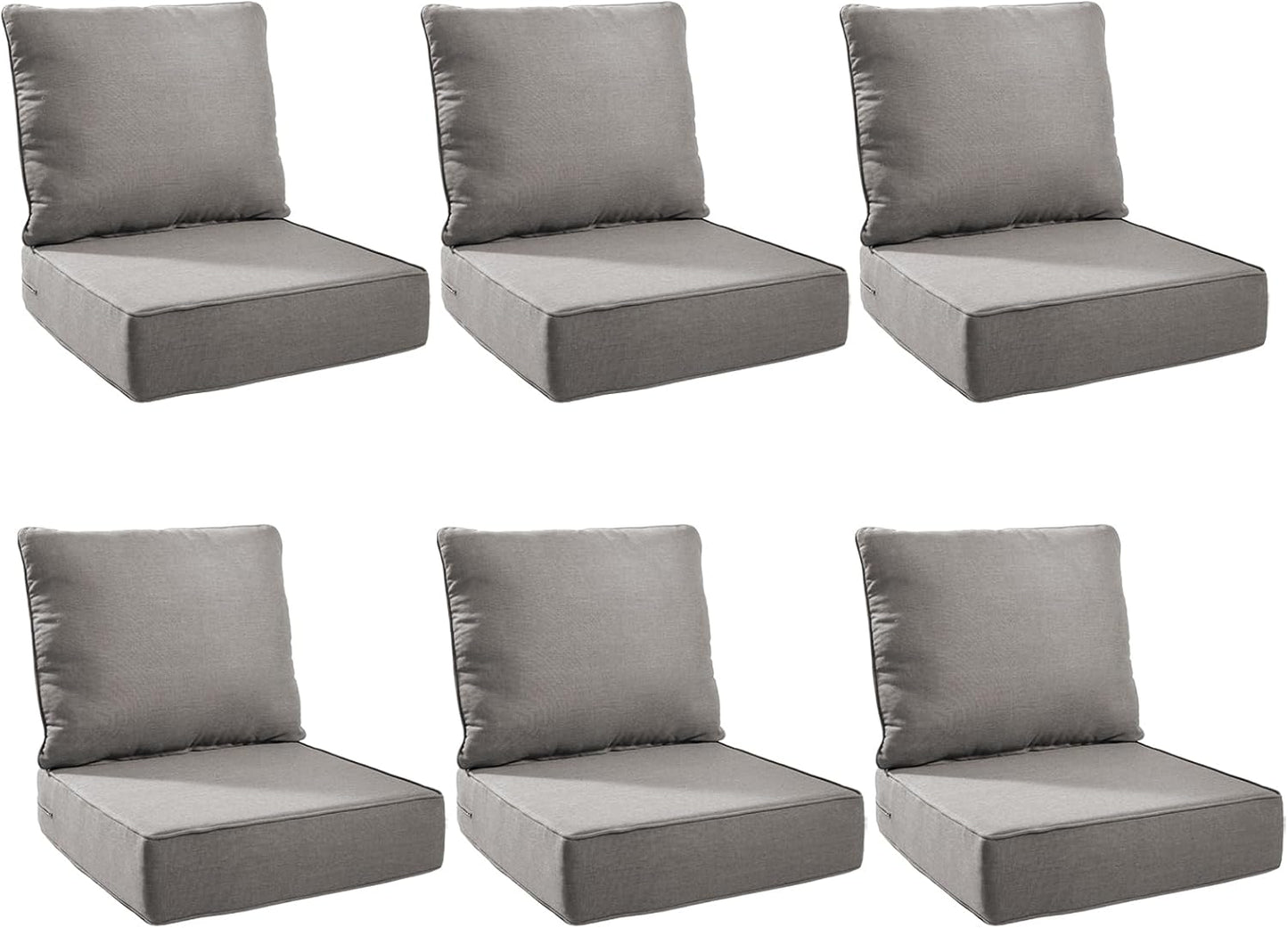 Outdoor Cushion Set for Furniture - 6 Inch Thick Foam Cushions