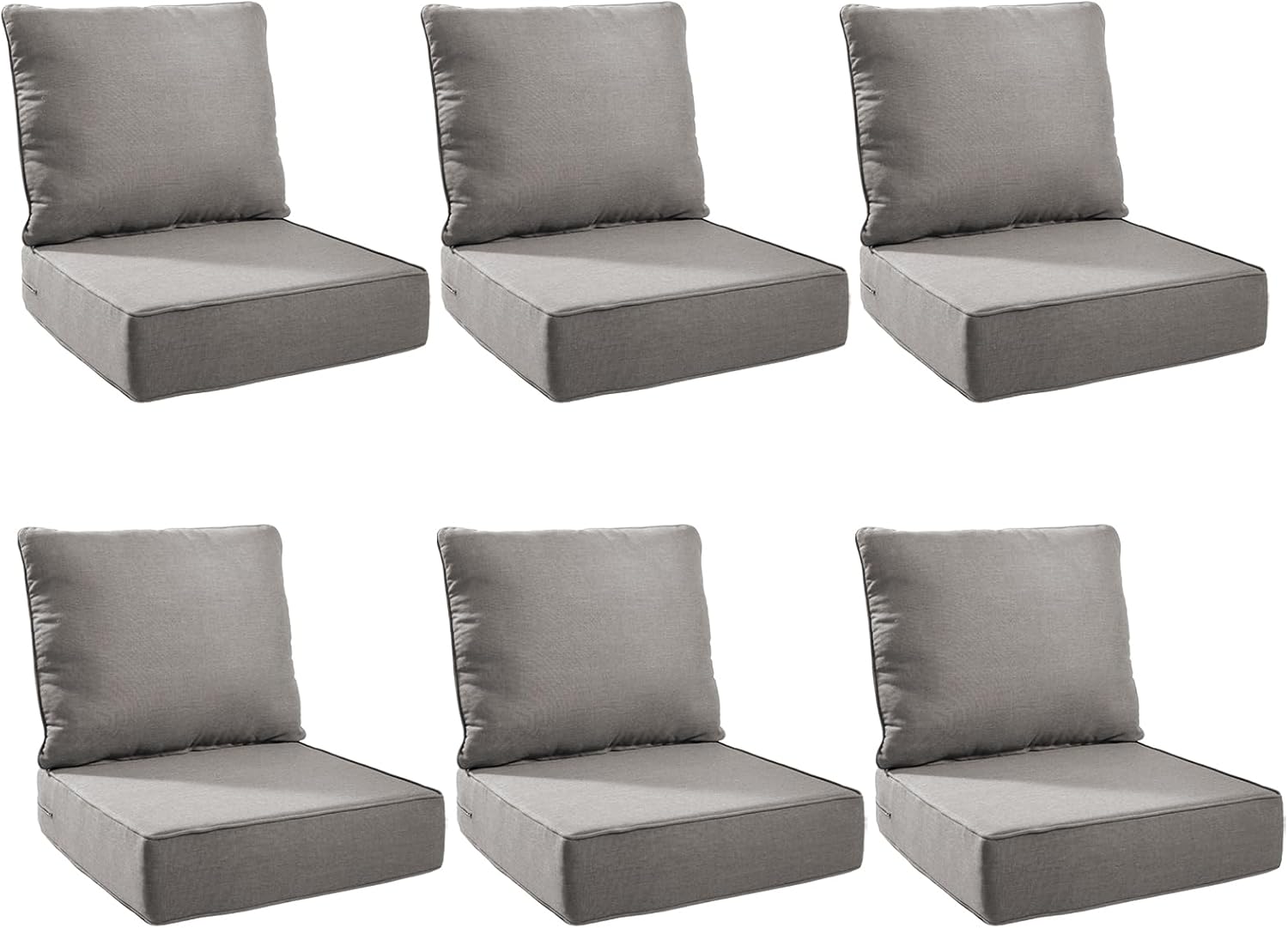 Outdoor Cushion Set for Furniture - 6 Inch Thick Foam Cushions
