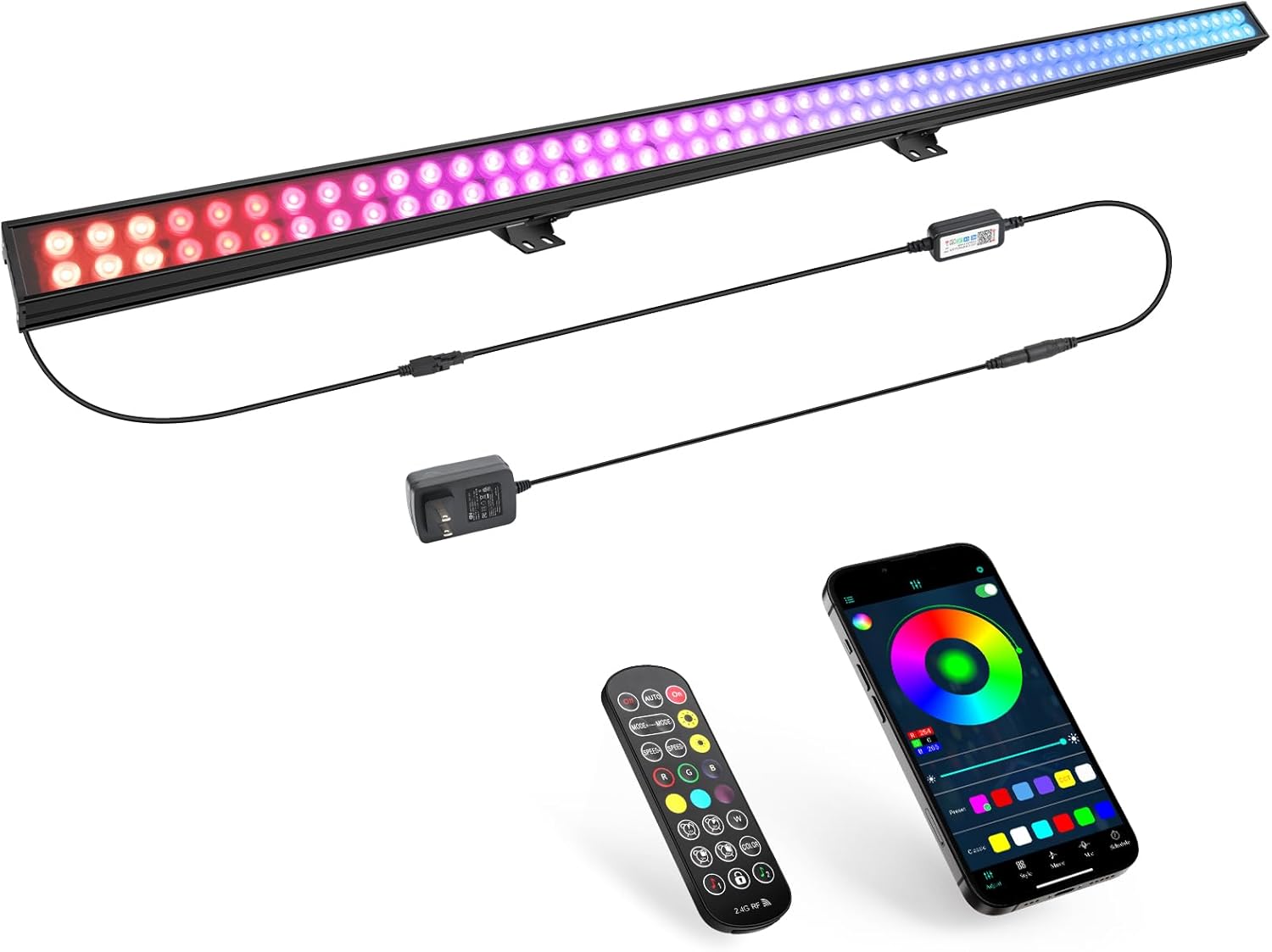 LED Stage Wash Light Bar - 60W Dual-Row Dimmable DJ Light
