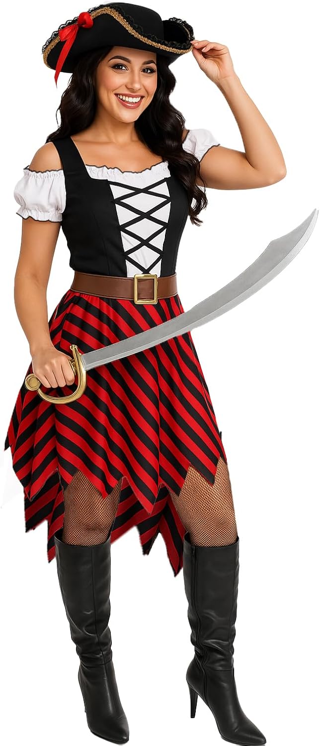Morph Pirate Costume for Women - Bold Buccaneer Look for Halloween