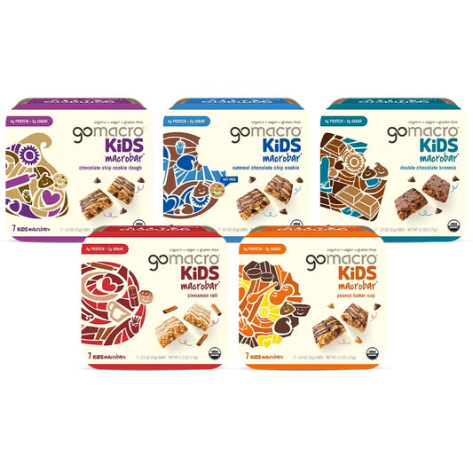 GoMacro Kids MacroBar 5 Flavor Assortment for Tasty Snacking