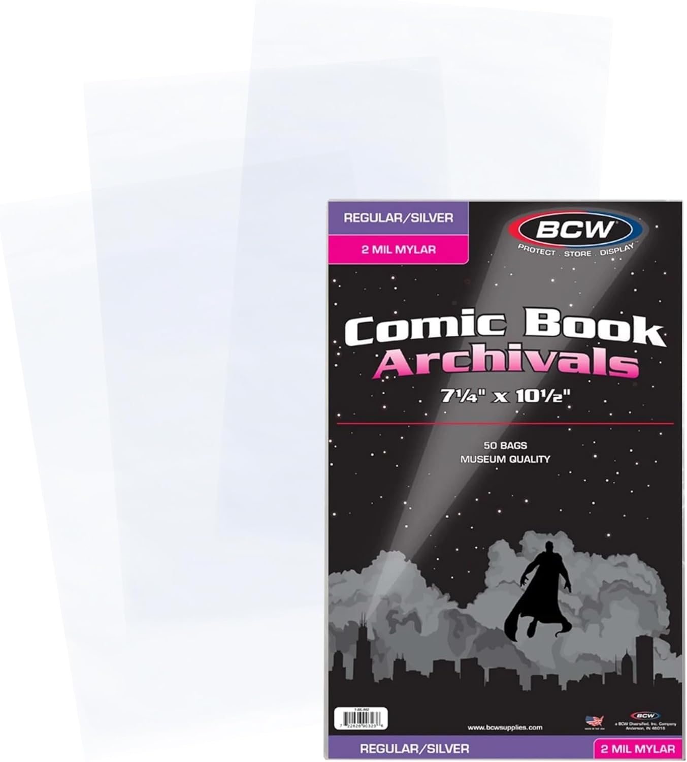 BCW Archival Storage Bags for Silver Age Comic Books - 50 Pack