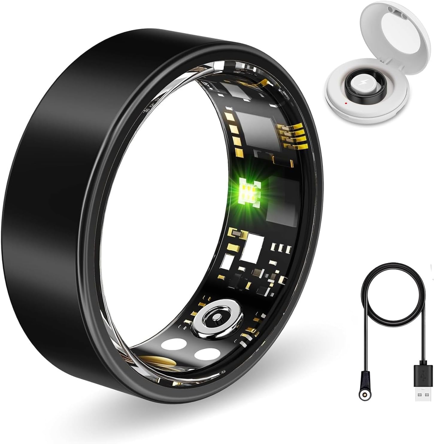 Smart Ring Health Tracker - Monitor Sleep&Exercise, Long-Lasting Battery, Waterproof Wearable