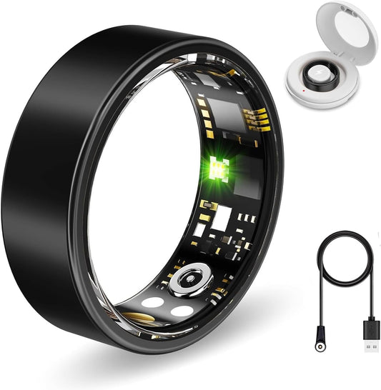 Smart Ring Health Tracker - Monitor Sleep&Exercise, Long-Lasting Battery, Waterproof Wearable