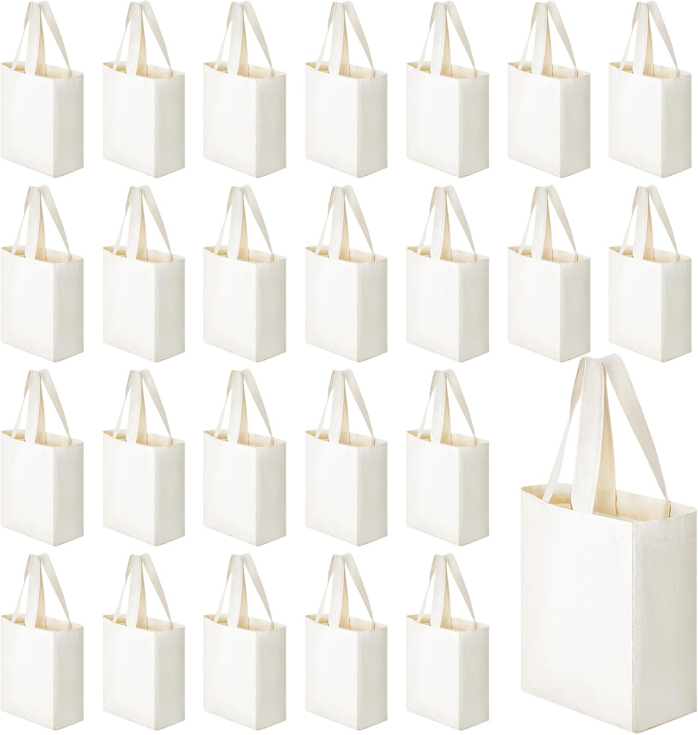 Mini Tote Bags for Sublimation DIY - 24 Pcs Canvas Grocery Bags