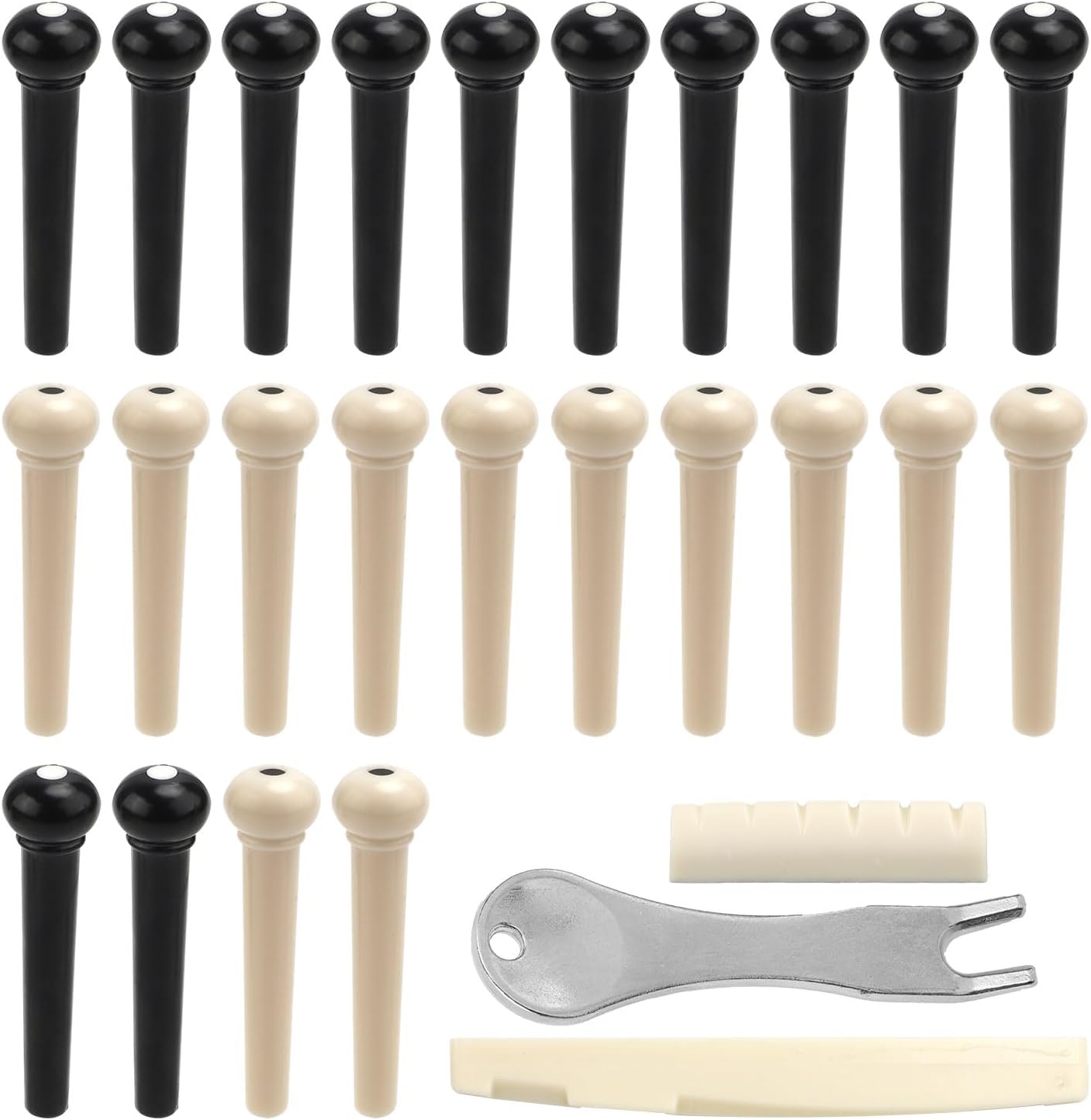 Gosknor Acoustic Guitar Bridge Pins Set - Improved Tone!