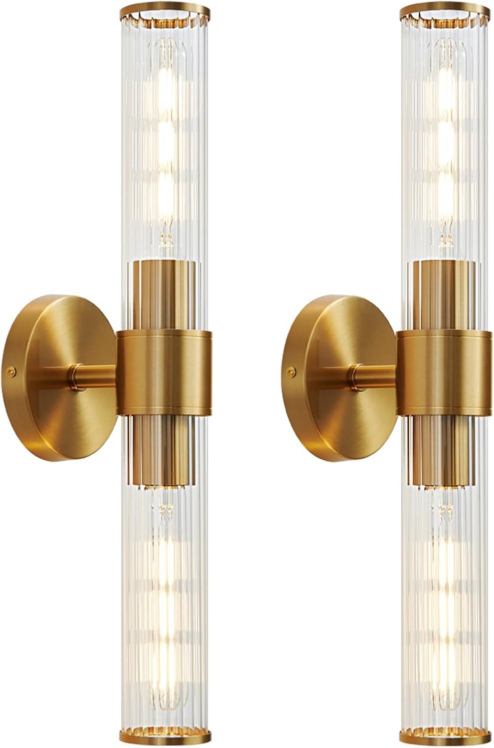 Gold Bathroom Light Fixtures 2 Pack for Modern Home Decor