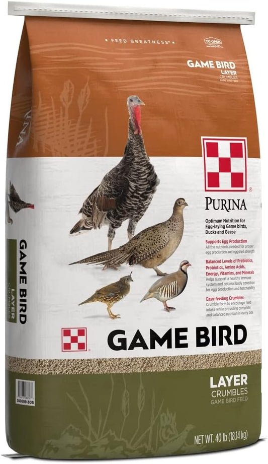 Purina Game Bird Layer Feed Crumbles for Optimal Egg Production
