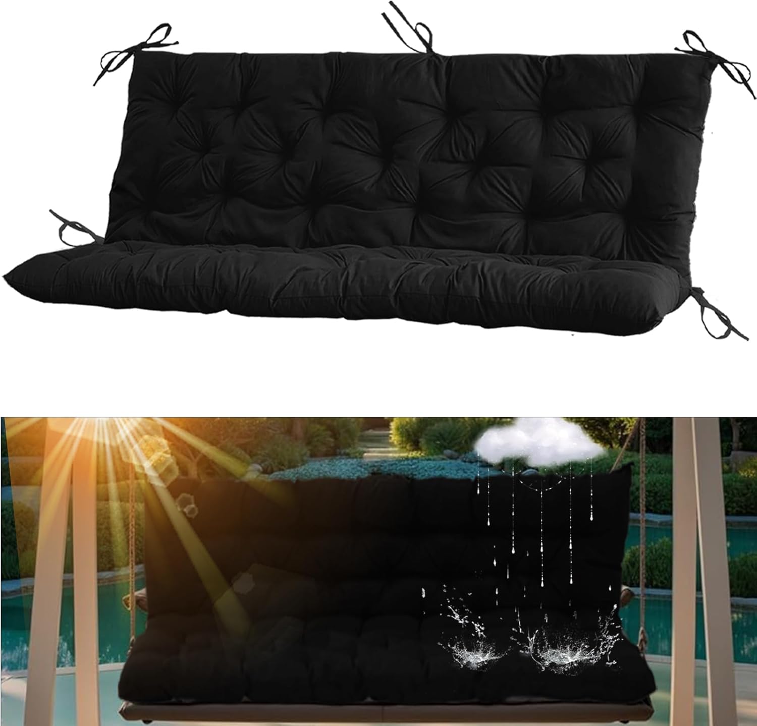2-3 Seat Swing Replacement Cushion for Outdoor Comfort