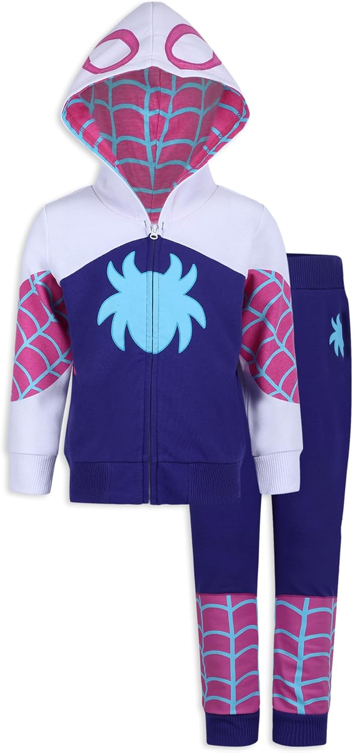 Marvel Girls Spider-Gwen Ghost Spider Zip Up Hoodie Set