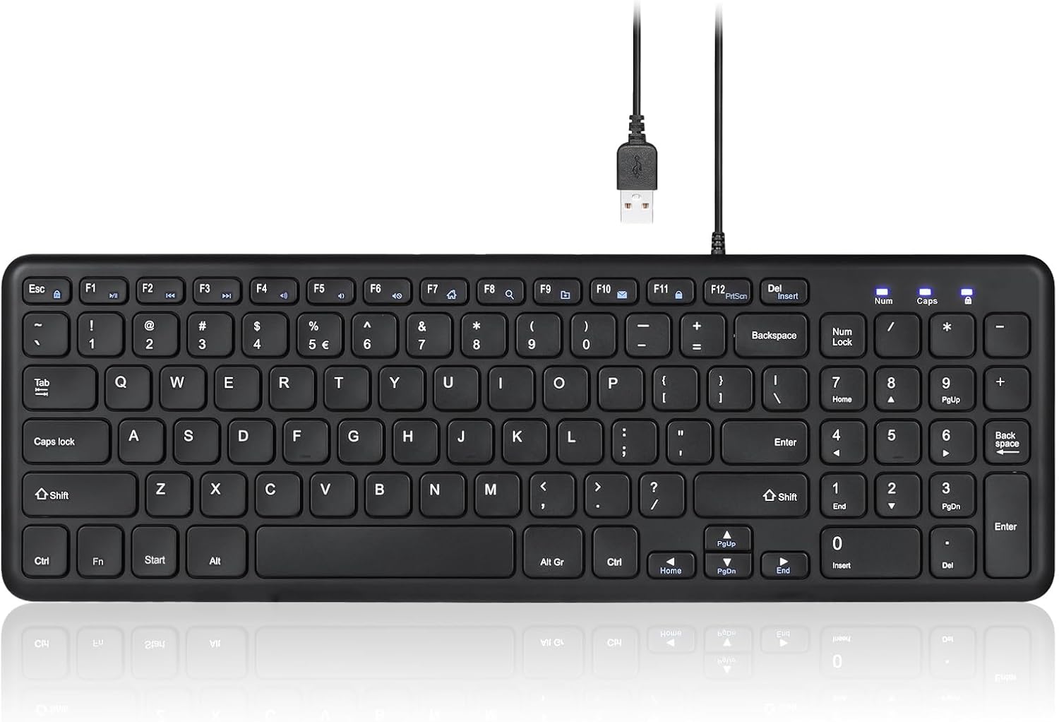 Silent Scissor Keyboard with Number Pad - Compact Design - Perixx PERIBOARD-213U