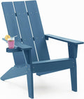 Modern Adirondack Chair Weather Resistant with Cup Holder - Relaxing