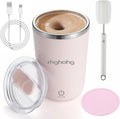 Orchme Self-Stirring Coffee Mug: New 2025 Magnetic Cup, Rechargeable, Portable Pink - Effortless Mixing!