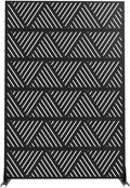 72in x 47in Metal Privacy Screen - Triangular Black Decorative Panel