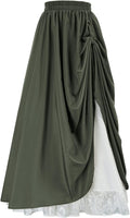 Scarlet Darkness Maxi Long Skirt Double Layered Renaissance Skirt free