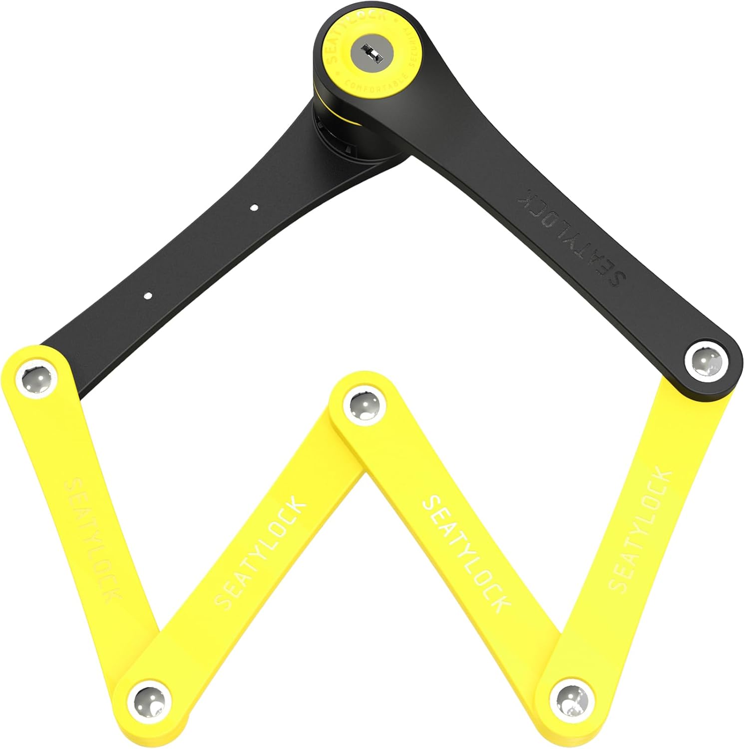 FoldyLock Compact Bike Lock - Lightweight High Security | Heavy Duty Anti Theft | Key & Case - 33.5