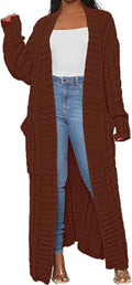 Thin Cable Knit Long Cardigan for Women - Ankle Length Cozy