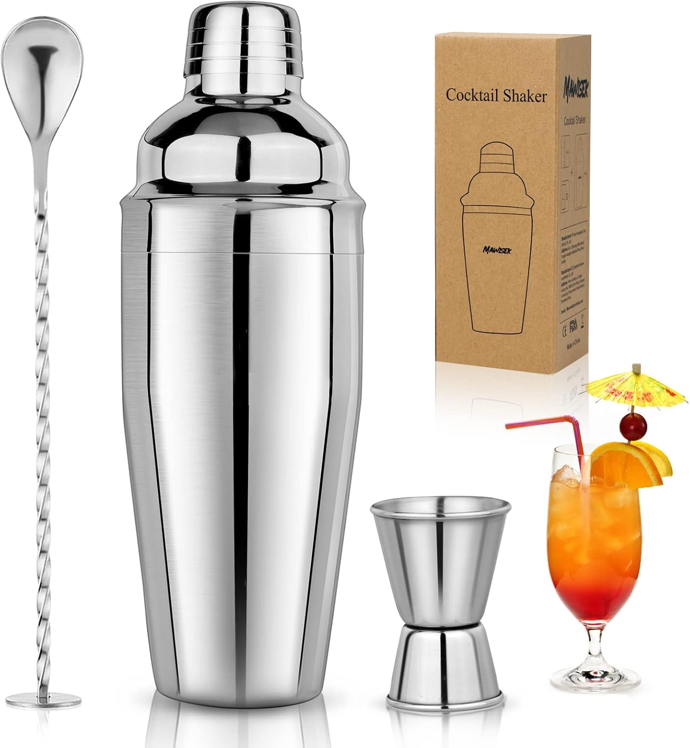 Professional Stainless Steel Cocktail Shaker Set - Mawisek