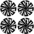 ABX 16 in Hubcap Wheel Covers Set of 4 - Black & Silver Stylish Fit