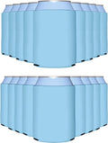 Placid Blue Can Cooler Sleeves 100 Pack - Insulated Foam Can Koozies