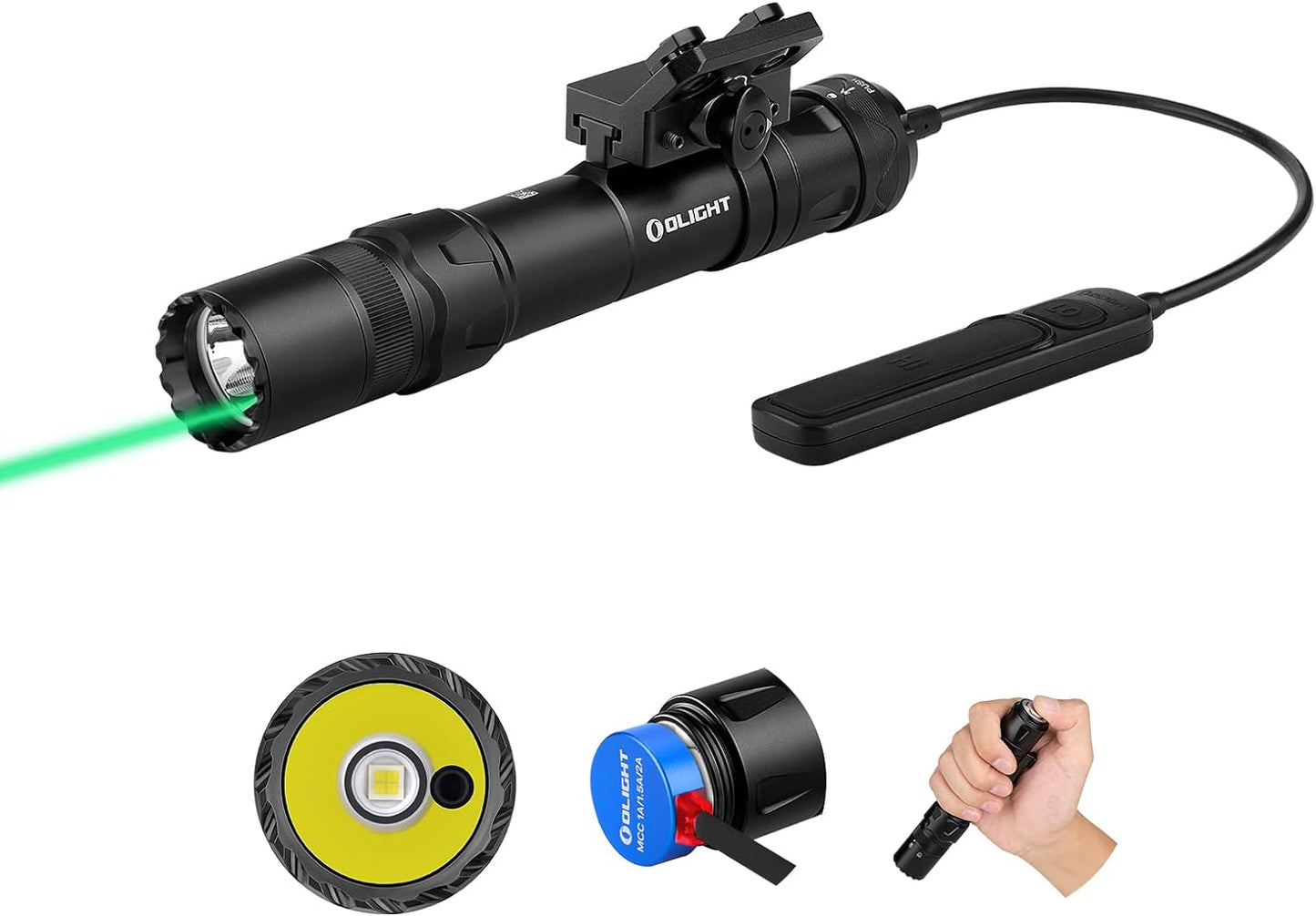 OLIGHT Odin GL M Tactical Flashlight with Green Beam & LED
