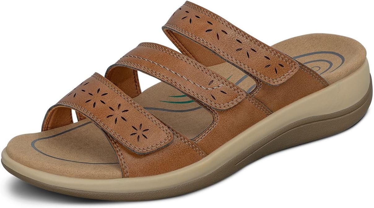 Orthofeet Women's Orthopedic Stretchable Slide Sandals for Comfort