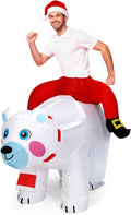 Inflatable Christmas Polar Bear Ride On Costume for Adults - Festive