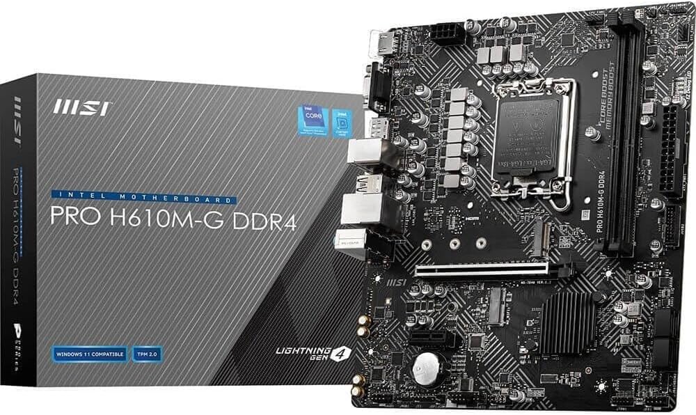 MSI PRO H610M-G Motherboard for 12th to 14th Gen Intel CPUs