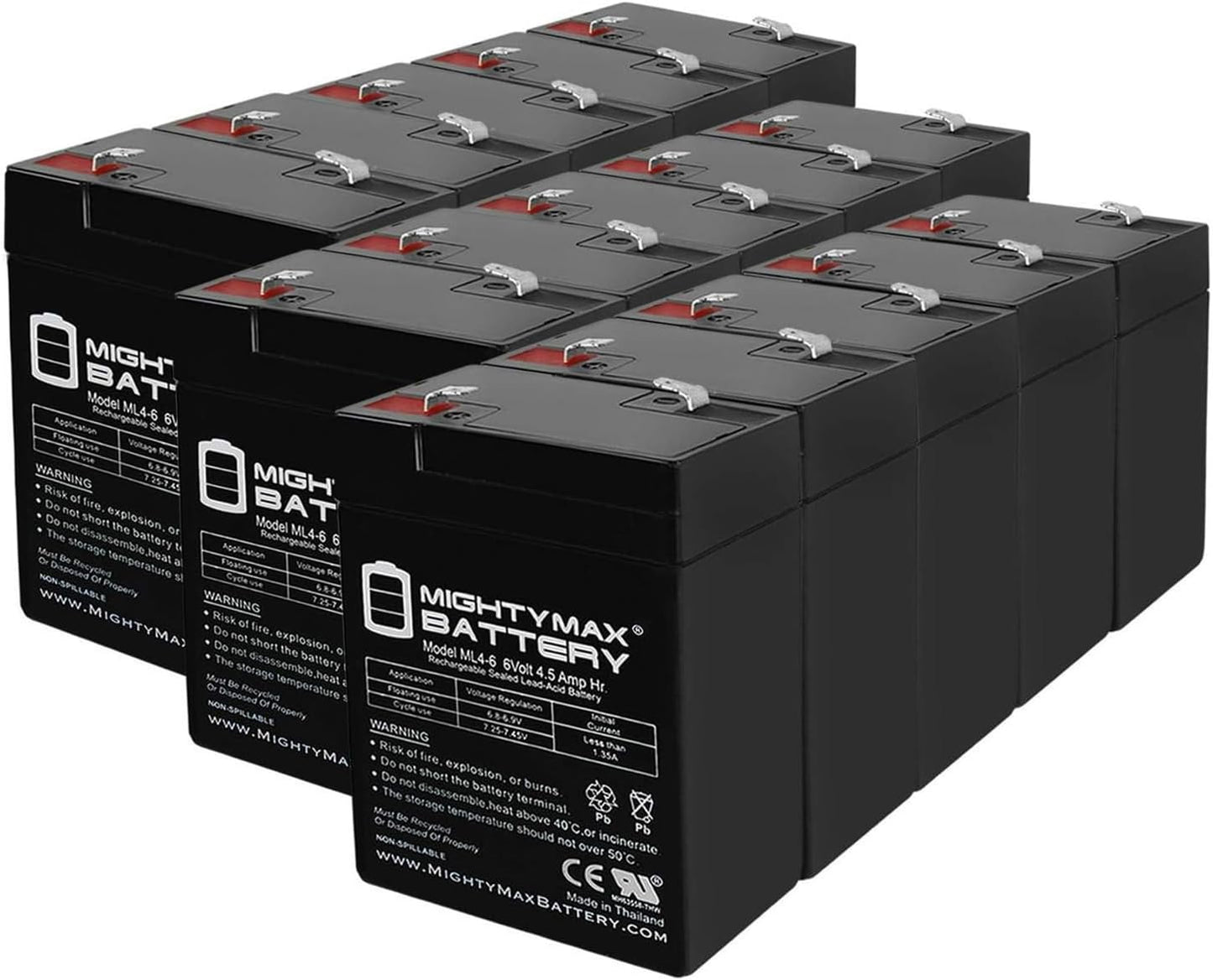 Mighty Max Battery ML4-6 6V 4.5AH SLA Battery Pack of 15