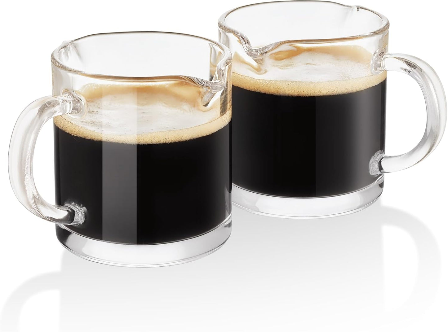 Set of 2 Clear Borosilicate Espresso Cups - Double Spouts for Perfect Shots!