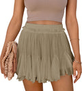 Women's Flowy Linen Boho Ruffle Skorts - Flattering High-Waist Mini