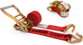 2 in x 12 ft Ratchet Straps 10,000 lb Break Strength - Red (2-Pack)