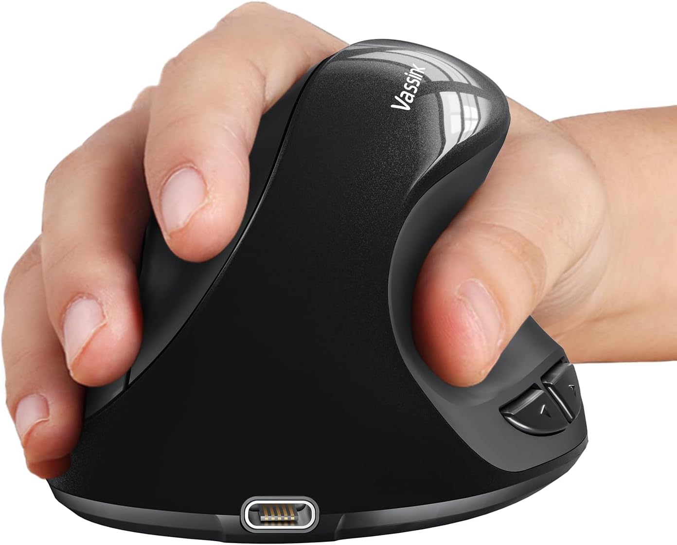 Vassink Ergonomic Wireless Vertical Mouse - Rechargeable & Right-Handed!