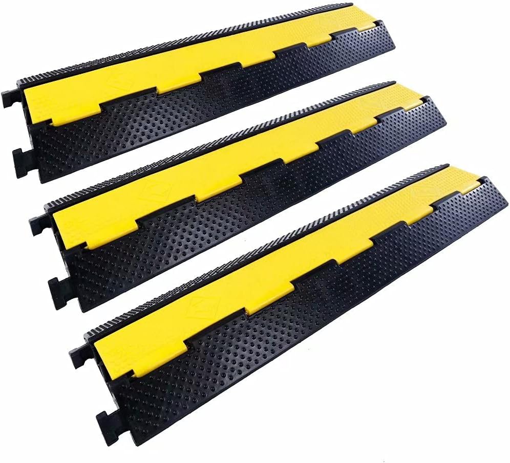 Rubber Cable Ramp Protector with 22000Lbs Load Capacity - 3 Pack