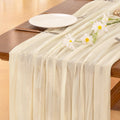 Cheesecloth Table Runner 35in x 120in - Rustic Beige Boho Table Linen
